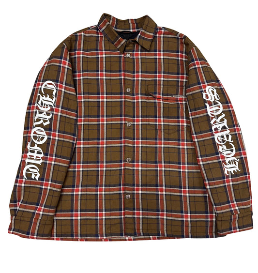CHROME HEARTS 'BROWN' LINED FLANNEL JACKET