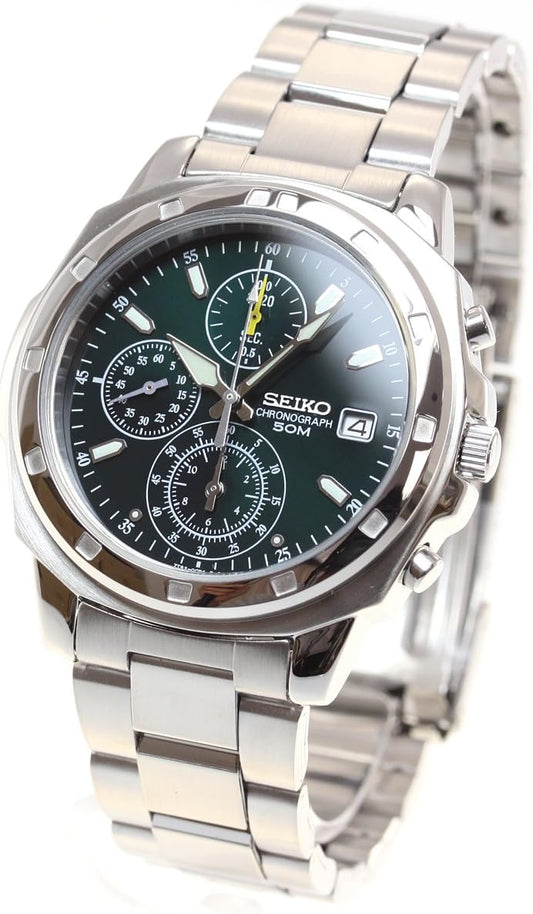 Seiko SND411PC Men's Wristwatch, Genuine International Model, Green