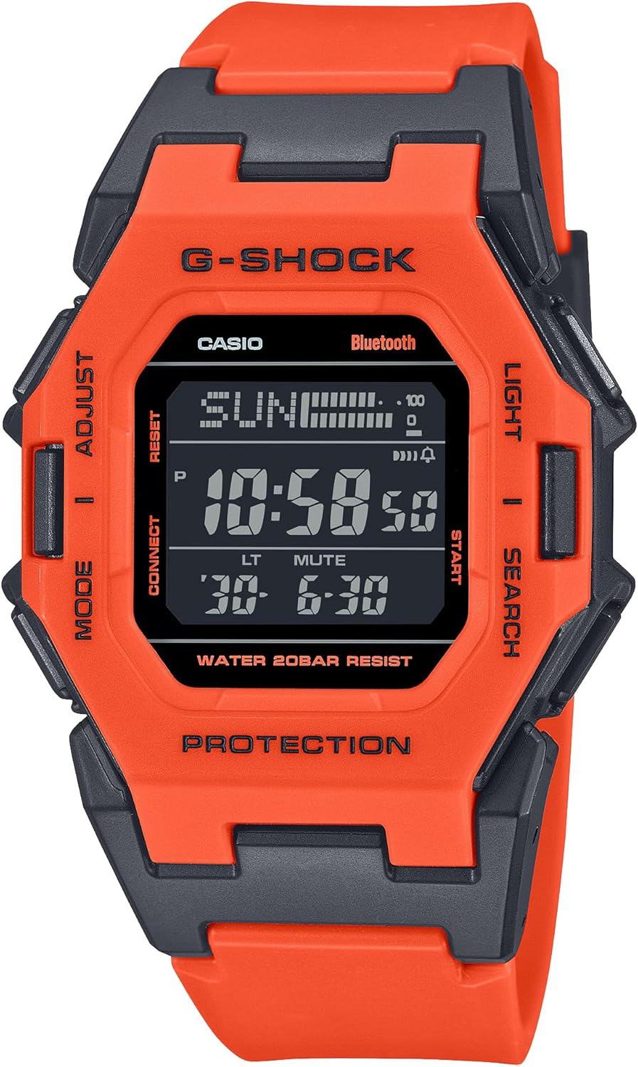 Casio GD-B500FL-4JF Men's Wristwatch, Bluetooth Included, Biomass Plastic, Orange, orange