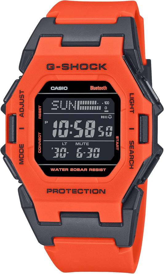 Casio GD-B500FL-4JF Men's Wristwatch, Bluetooth Included, Biomass Plastic, Orange, orange