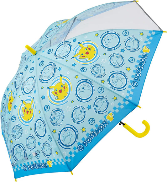 Skater Children's Umbrella, 55cm, Pokemon 2025, For Ages 9-10, Approximately 125-135cm, Elementary School, Clear Window for Better Visibility, One-Touch Automatic Type, 8 Ribs, UB55C-A