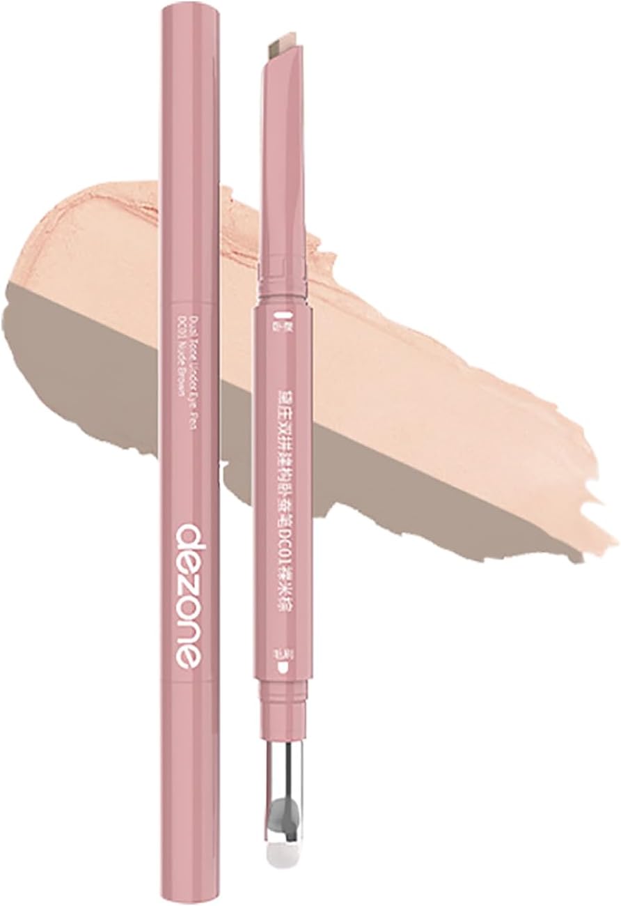 DEZONE Tearbag Liner, 2 Colors, Waterproof Pencil Eyeliner, Highlight, Shading, 2 in 1, 3D Sensation, Makeup, Stick, Brush, Double Line Expert, Tear Bag Concealer, Chinese Cosmetics