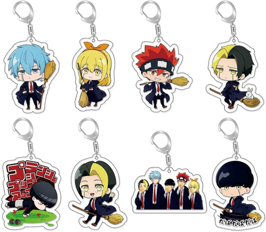 DFDG Mashle-Mashle- Lemon Fins Dot Lance Acrylic Key Chain Key Chain Key Chain Key Chain Key Chain Decoration Phone Strap Lightweight Bag Decoration Gift Popular Anime Surroundings Goods Set of 8