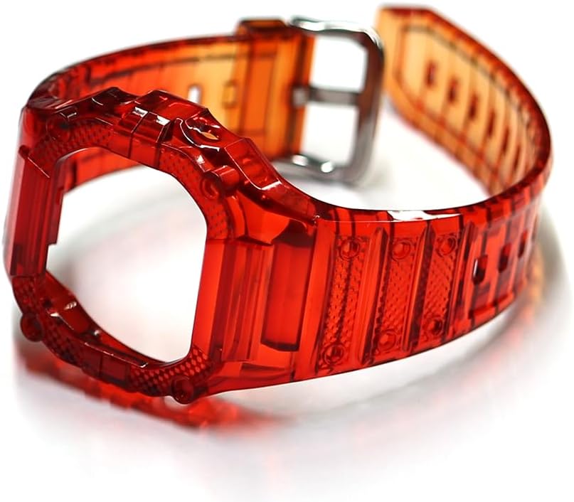 Soubi G-Shock Compatible Belt Bezel All-in-One Custom Parts, Gradient Color gs-b1-5600gd, red/orange