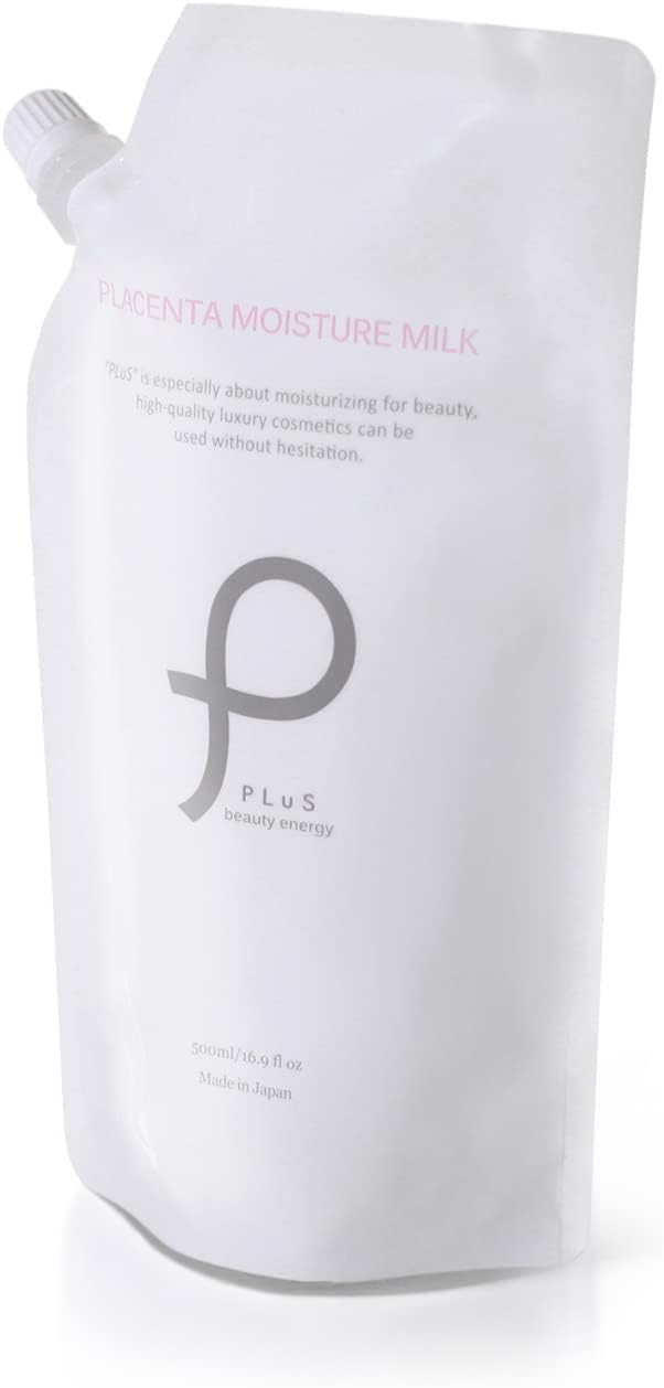 PLuS EGF Hyaluronic Acid Placenta Moisture Milk (16.9 fl oz (500 ml) / Pouch Type Milk (Made in Japan)