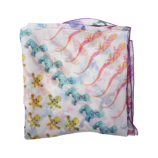 CHROME HEARTS 'FOTI SILK MULTI COLOR MOTIF' SCARF