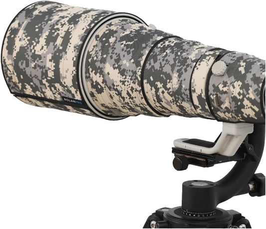Rolanpro Lens Cover, Camouflage Coat for Canon EF 300mm F4 L IS USM Telephoto Lens with Triple Layer Protection, Gray Digital Camo, Modern