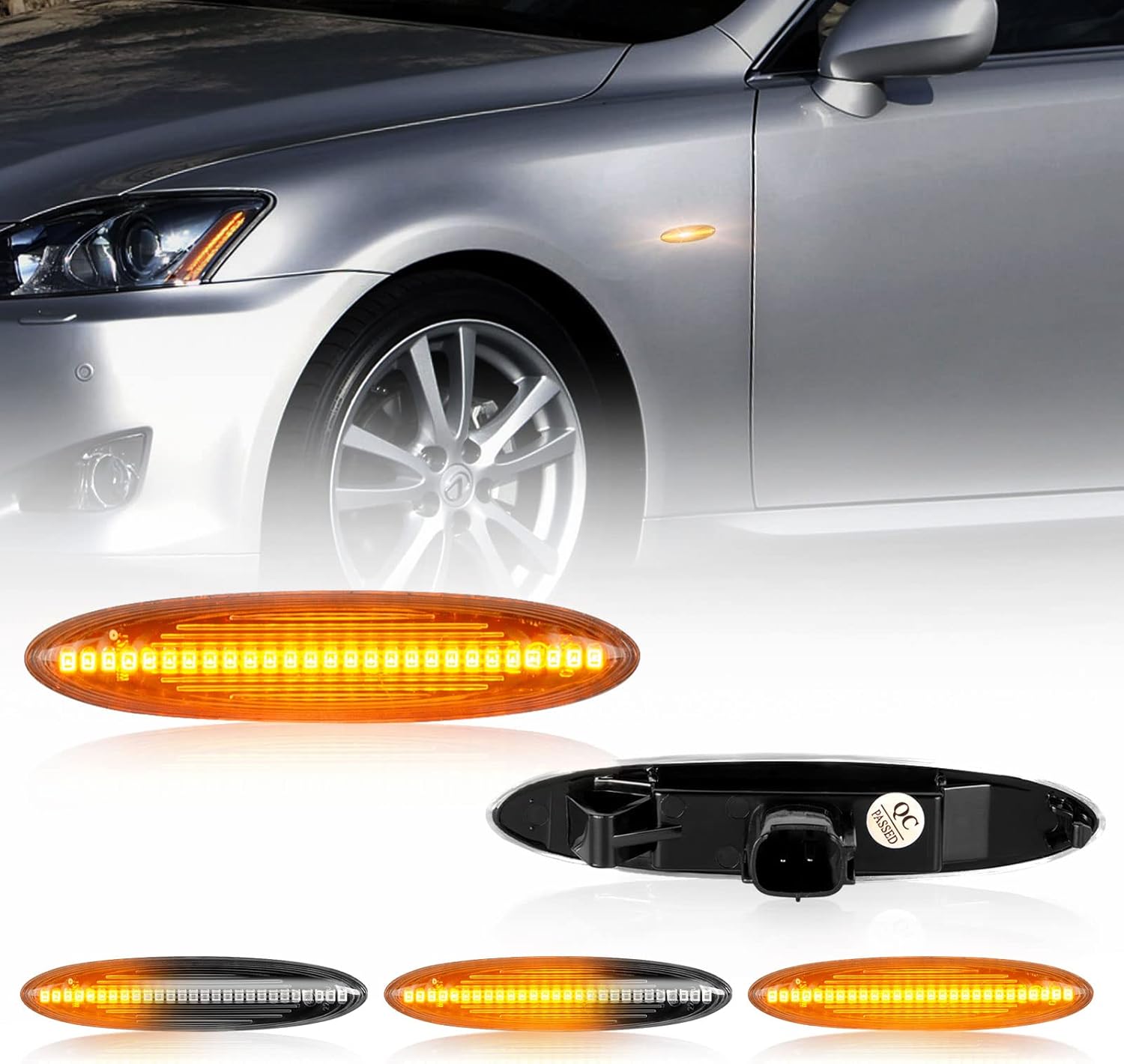 POPMOTORZ LED Toyota Mark X Side Marker Side Turn Signal Markex GRX120 GRX121 GRX125 Genuine Replacement Set of 2