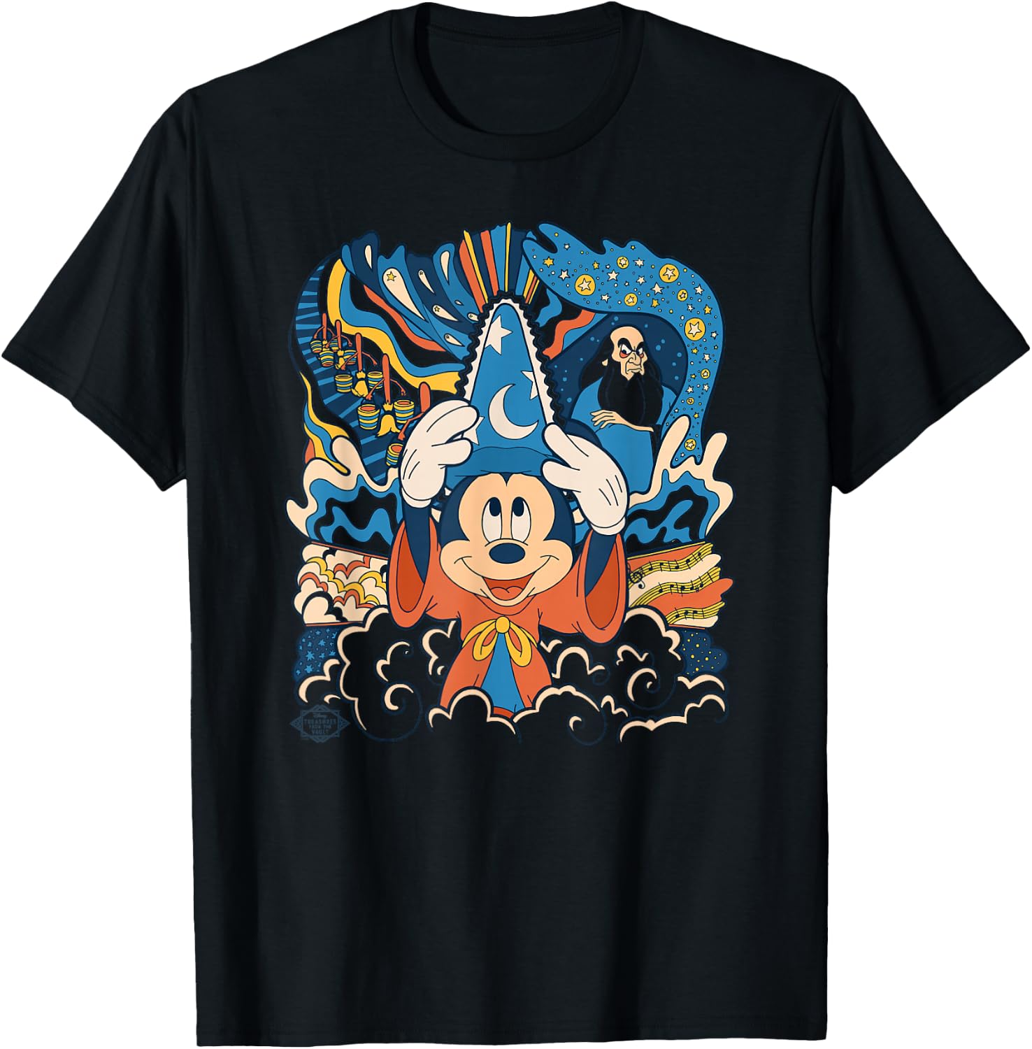 Disney Fantasia Mickey Mouse Aprendiz de Brujo Camiseta Retro