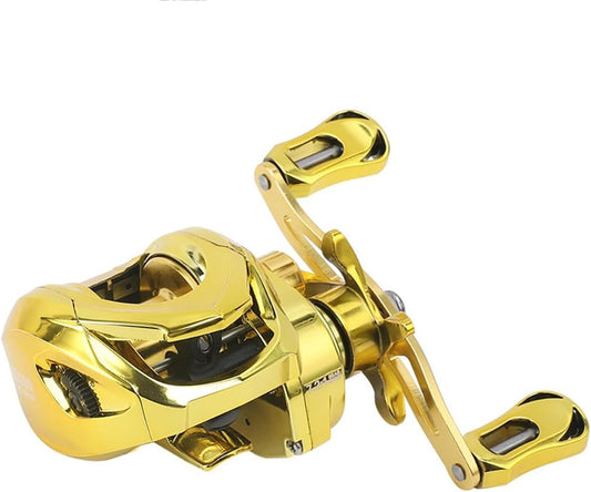 Bait Reel, Saltwater Fishing, Freshwater Fishing, Dual Use, 7.2:1 Gear Ratio, Maximum Drag Force, 17.6 lbs (8 kg), Fishing Reel, Magnetic Brake, Super Strong Reel