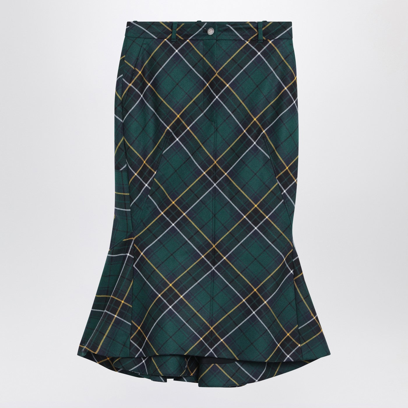 Alexander McQueen アレクサンダーMCクイーンフレアスカートのウールタータン - Image 1