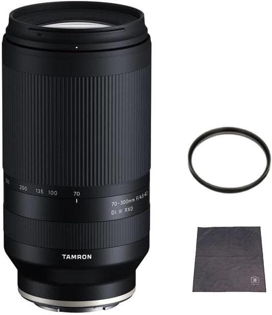 Tamron TAMRON 70-300mm F/4.5 6.3 Di III RXD Sony E-Mount A047 Telephoto Zoom Lens and Marumi Lens Protection Filter Set of 2