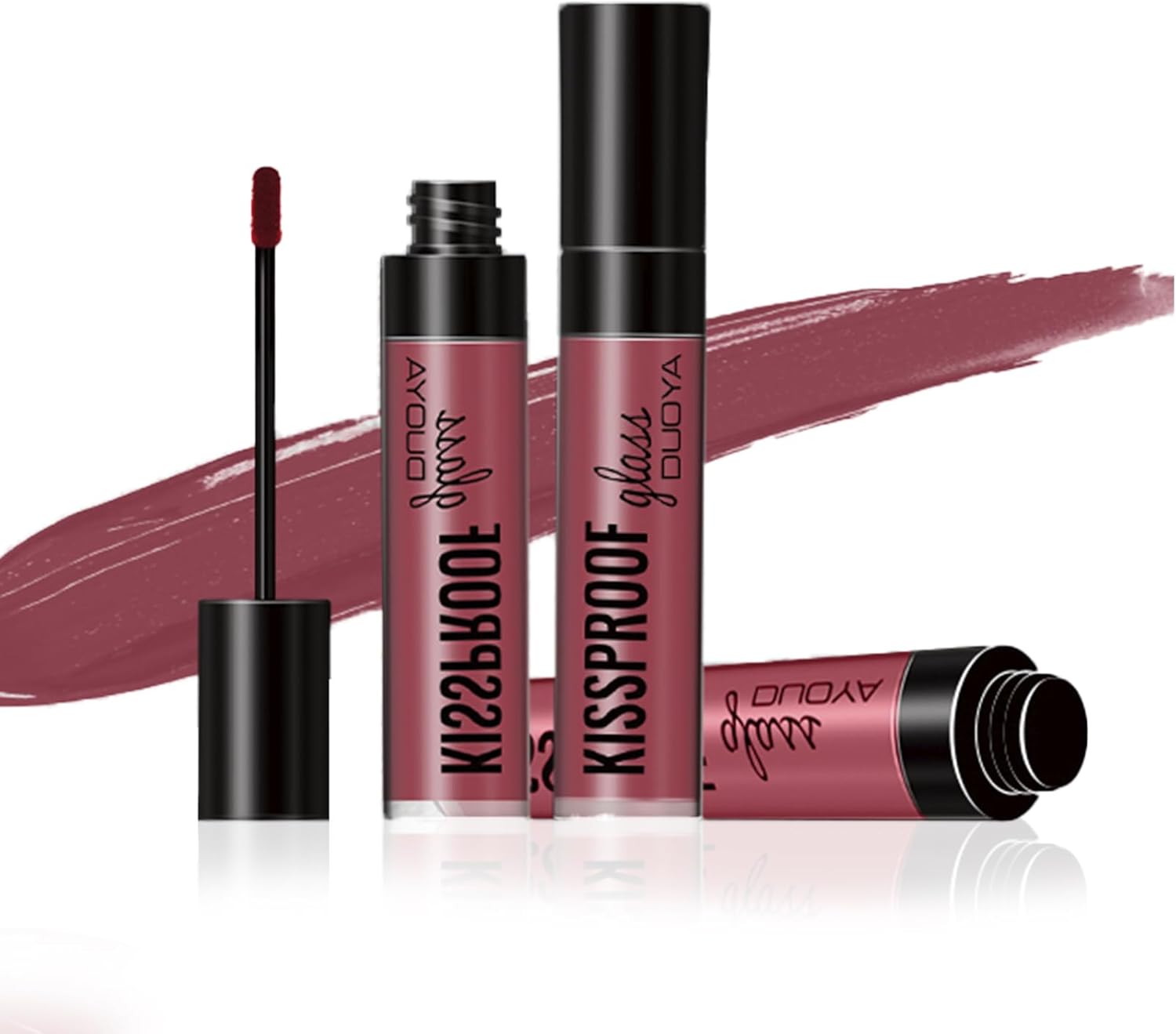 Matte Lip Tint Lip Gloss Long Lasting Waterproof Non Stick Liquid Lipstick Stain Resistant Wet Matte Finish No Texture Natural Color Soft Fit Lip Dry 10 Colors #10 Pure Red