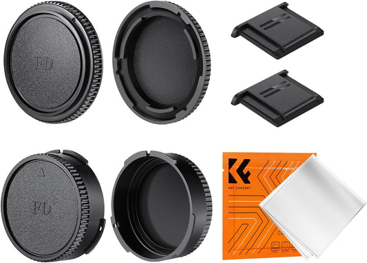 K&F Concept Canon FD Mount Body Cap Lens Rear Cap Set Compatible with Canon Lens Storage Body Mount Protective Cap Camera Parts Compatible Camera Accessories Dust Proof Scratch Resistant