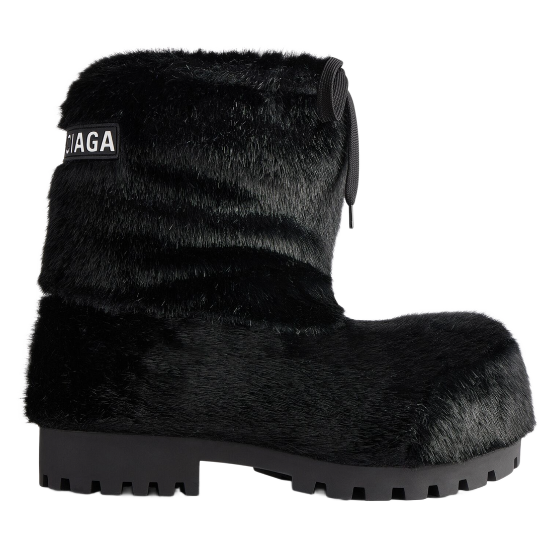 BALENCIAGA 'BLACK FUR' ALASKA BIG BOOT
