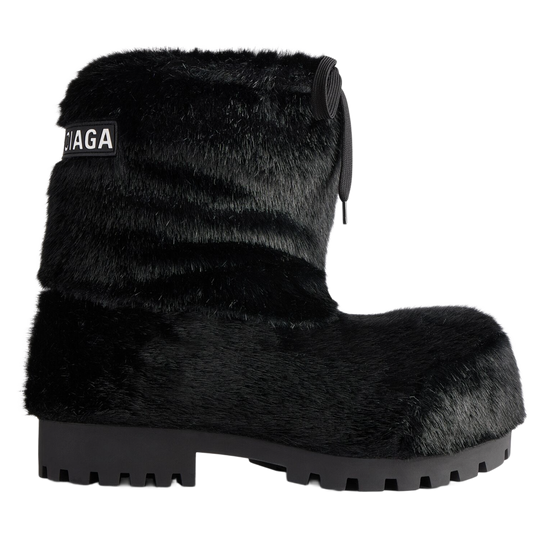 BALENCIAGA 'BLACK FUR' ALASKA BIG BOOT