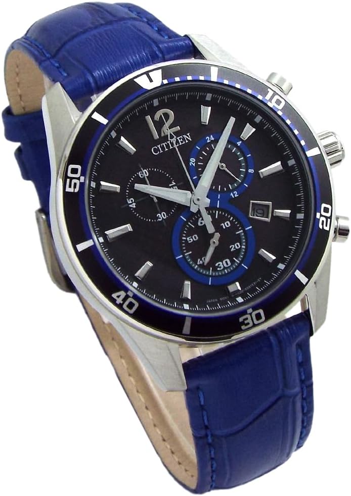Citizen Eco-Drive Chronograph CITIZEN Solar Chrono Genuine Leather Belt with Replacement Belt Blue Base Domestic Model Number VO10-6741F BL [Parallel Import Goods]