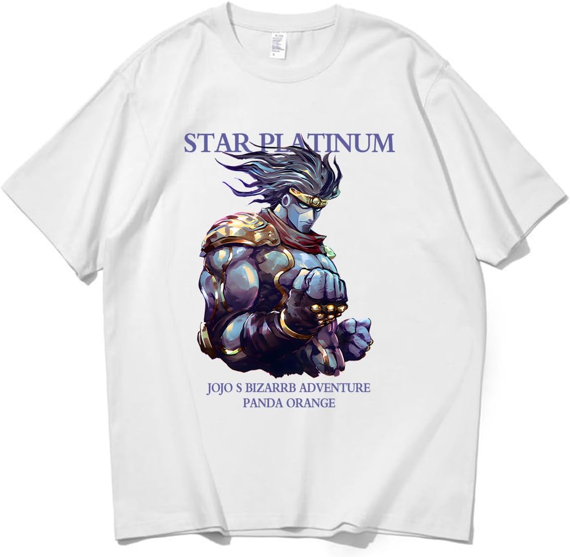 ZimyFuntoy Jojo's Bizarre Adventure Anime T-Shirt, Short Sleeve, Cotton, Unisex, Spring, Summer, Autumn, Round Neck, Disguise, Casual, Large Size, Soft, Sweat Absorbent, Quick Drying, For Work or