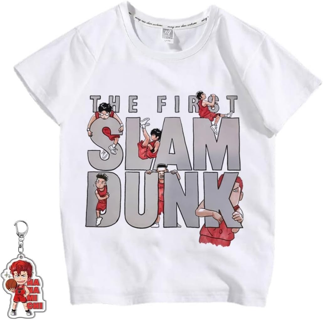 Slam Dunk T-Shirt, Children's Clothing, Adult Clothing, Sakuragi Hanamichi, Akagi Haruko, Anzai Coach, Hisashi Mitsui, Summer Clothing, Sports, Soft, T-shirt, Anime, Print, Moe Goods, Casual, Simple