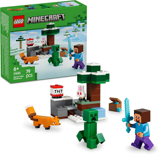 Lego Minecraft Steve Tiga's Adventure Toy Birthday Present Blocks Educational Toy for Boys Girls Children 6 7 8 9 Years Old Game Pretend Play Pretend Play Pretend Play
