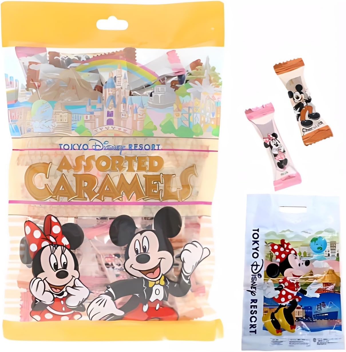 (Tokyo Disney Resort Exclusive) Mickey & Minnie Caramel TDR Tokyo Disney Resort Exclusive, Popular, Sweets, Souvenir, Disney Goods, Present (Shopping Bag Included)