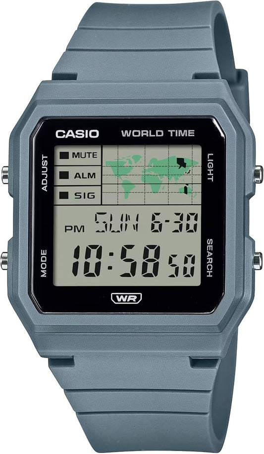Casio LF-30 Series World Time Digital Unisex Wristwatch, Blue Gray LF-30W-2A, sports