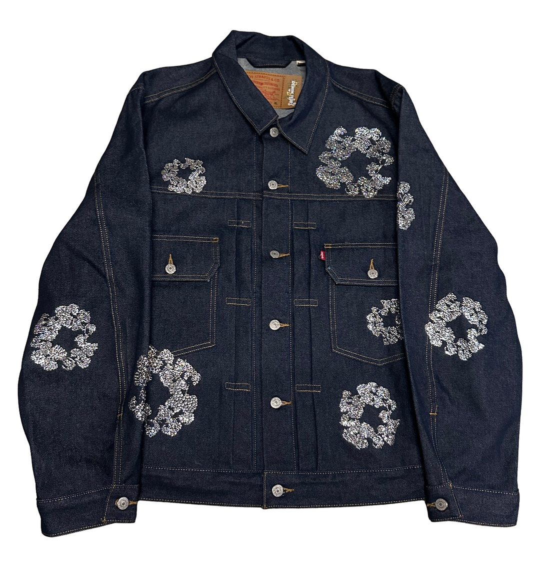 DENIM TEARS X LEVI'S STUDDED COTTON WREATH DENIM JACKET