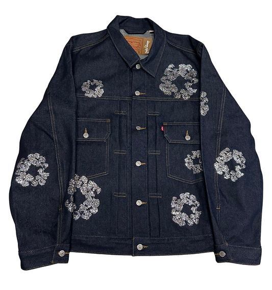 DENIM TEARS X LEVI'S STUDDED COTTON WREATH DENIM JACKET