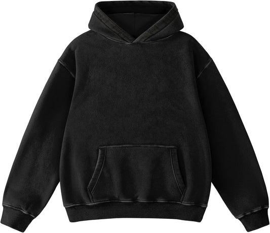Hatant Sudaderas con capucha de gran tamaño para hombres y parejas, sudaderas con capucha pesadas vintage para hombre, suéteres de lavado ácido, ropa 2026