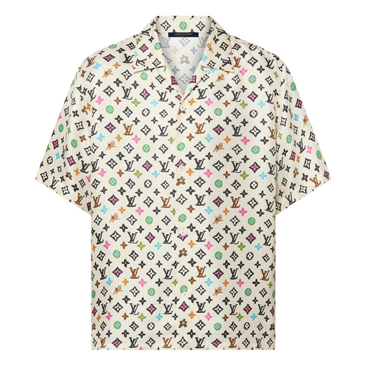LOUIS VUITTON 'CRAGGY' MONOGRAM SILK BUTTON UP SHIRT