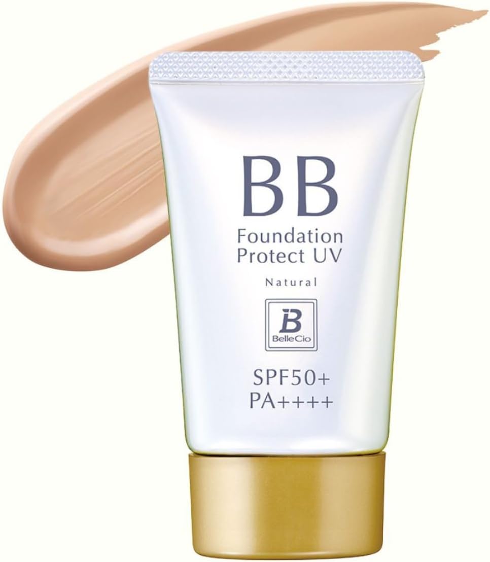 Vercio BB Foundation, Protective UV TB, 1.4 oz (40 g), Natural Beige, SPF50+, PA+++, 6 functions in 1 (Beauty Serum, Makeup Base, Sunscreen Foundation, Concealer, Finishing Powder), Dullness, Stains