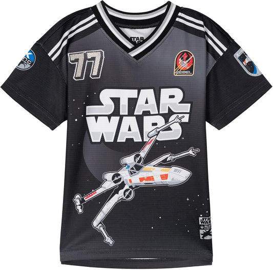 STAR WARS Camiseta deportiva de malla para fútbol, tallas de niño a niño grande (2T - 18-20)