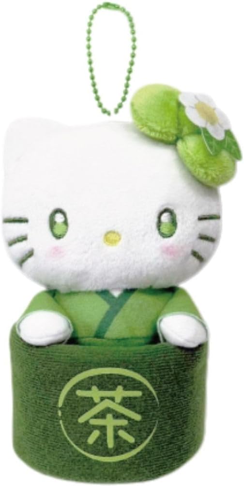 Hatayama Shoji Sanrio 63203324 Mascot Pouch, Matcha Bowl, Hello Kitty Approx. 5.1 x 3.0 x 3.0 inches (13 x 7.5 x 7.5 cm)