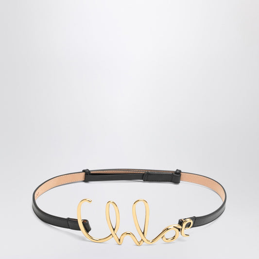 Chloe Chloé Chloé Iconic Small Black Leather Belt - Image 1