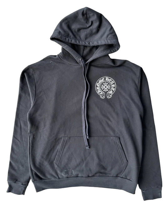 CHROME HEARTS 'HONG KONG' HORSESHOE LOGO BLACK HOODIE