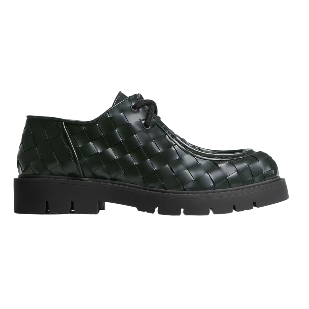 BOTTEGA VENETA 'DARK GREEN' HADDOCK LACE-UP SHOE