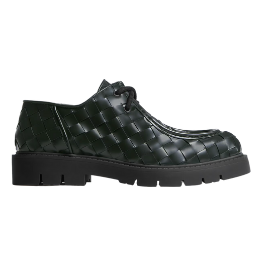 BOTTEGA VENETA 'DARK GREEN' HADDOCK LACE-UP SHOE