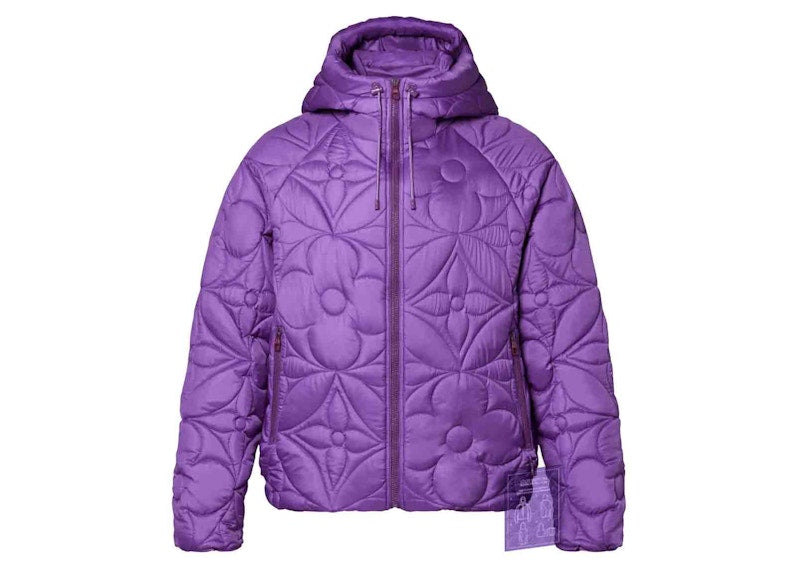 LOUIS VUITTON LVSE FLOWER QUILTED HOODIE JACKET PURPLE