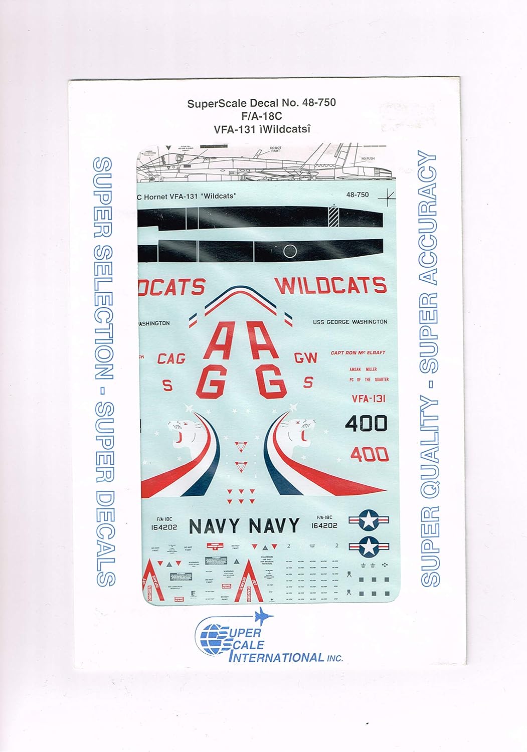 Super Scale 1/48 F/A-18C Hornet VFA-131 Plastic Model Decal [48-750]