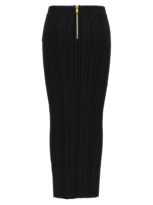 Balmain バルメインプリーツミディスカート - Image 1