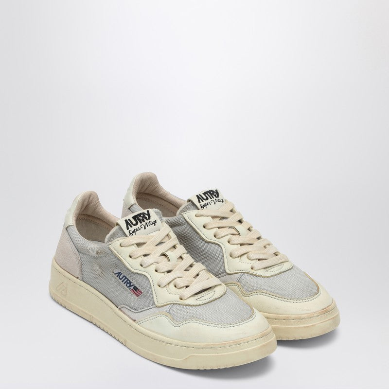 Autry グレー/白い革とメッシュのオートリースニーカーメダリストロースーパービンテージ - Image 1