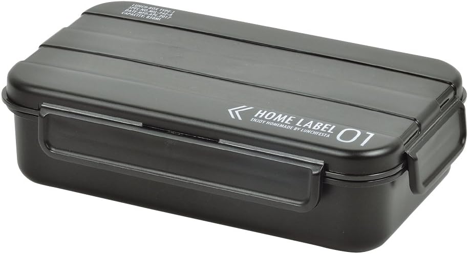 Pearl Metal Co., Ltd. Bento Box 1-Tier 4-Point Lock Men's Lunch Box Black Men's Japan-Made Home Label D-435