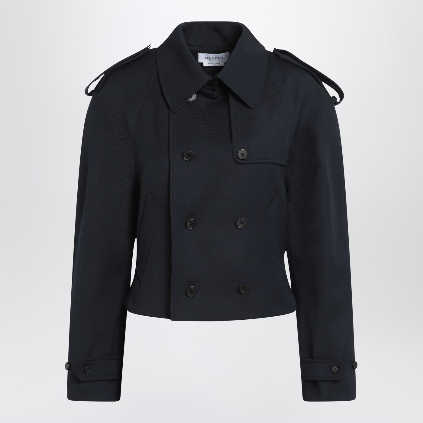 Alexander McQueen アレクサンダーMCクイーンショートダブル胸ネイビーブルージャケット - Image 1
