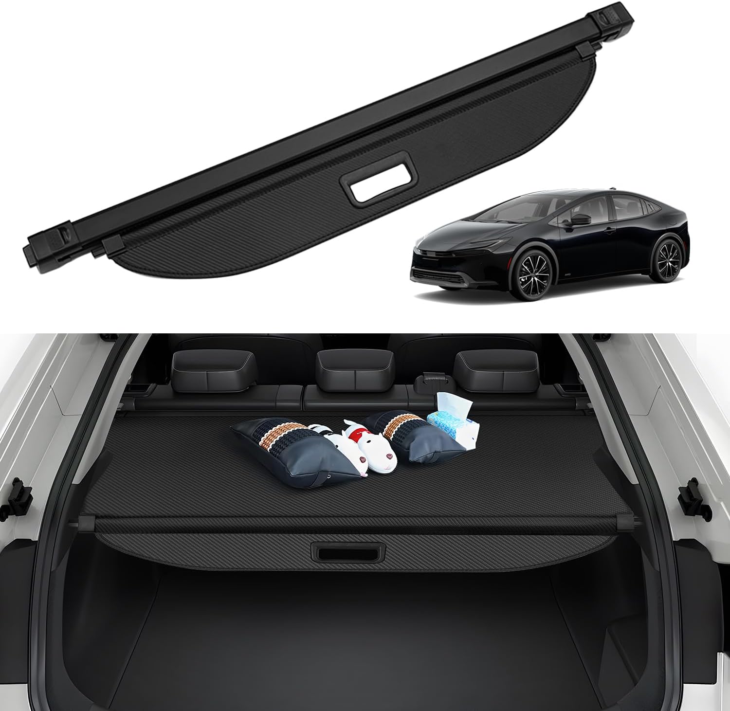 PRIUS60 Series Toyota Prius 60 Series Tonneau Cover Roll Shade, For January 2023 - Present ZVW60, ZVW65, MXWH60, MXWH65, Privacy Protection, Car Rear Boards, Luggage Storage, Special Design