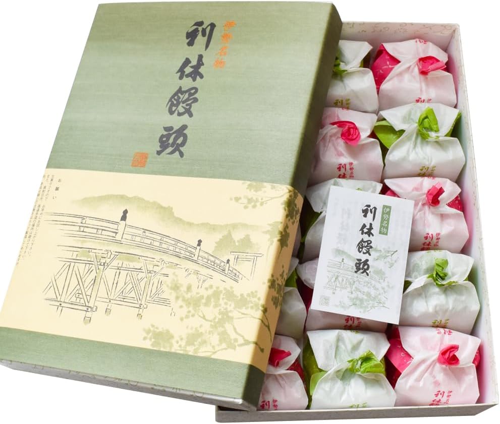 Ise Specialty Ise Souvenir Rikyu Manju 15 Pieces (8 Red and 7 White Pieces) Fujiya Sogetsudo Manju Japanese Sweets Mie Prefecture Ise Shima Souvenir