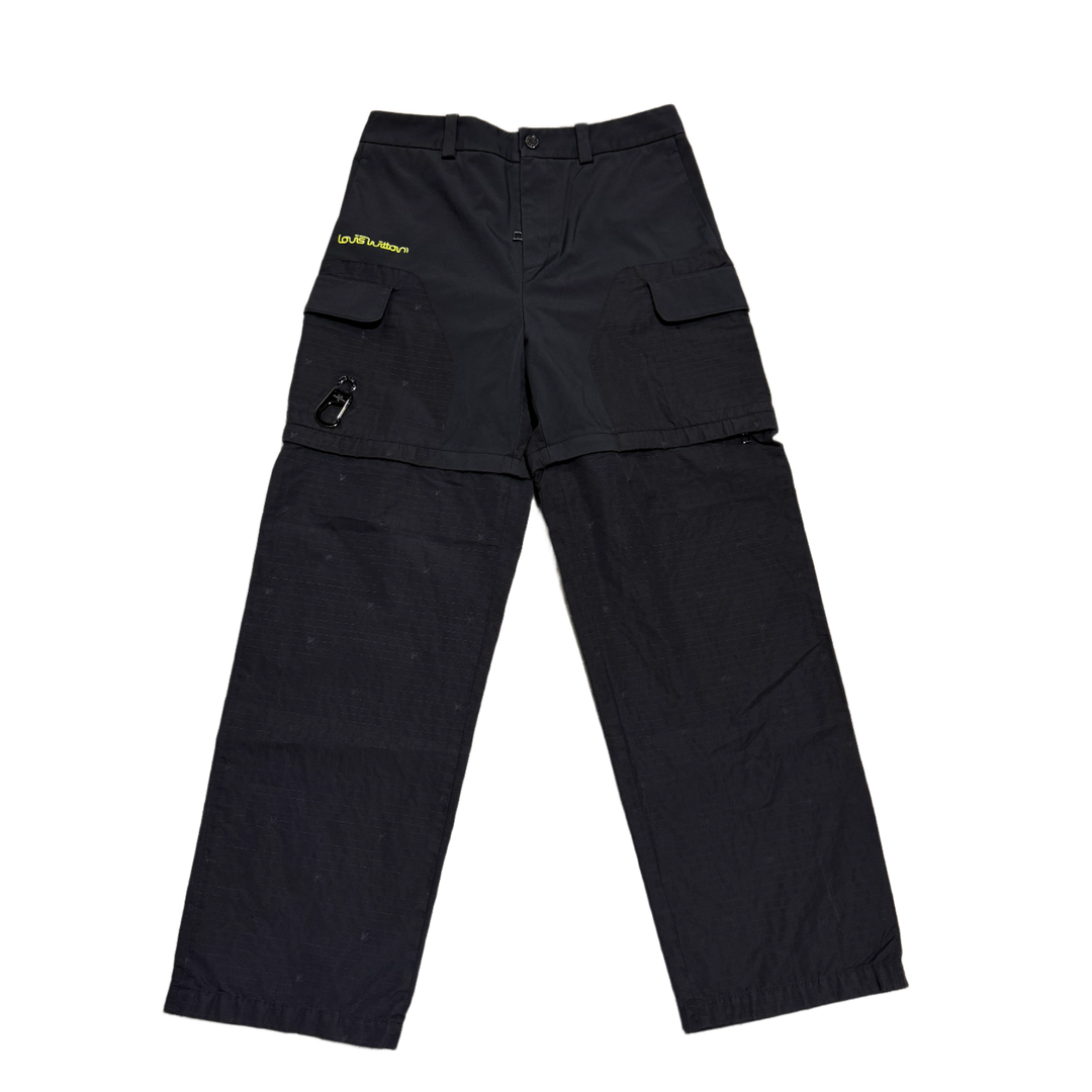 LOUIS VUITTON '2-IN-1 CONVERTIBLE' BLACK RIPSTOP CARGO PANTS