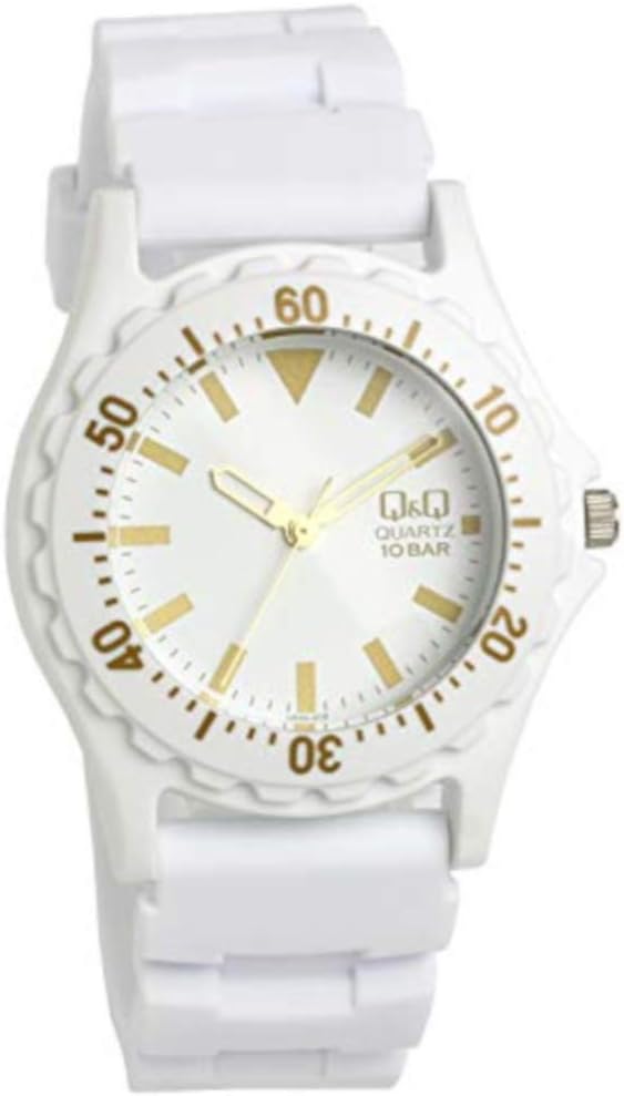 Citizen Q&Q Wristwatch, Water Resistant to 10 ATM, Rubber White, Diver's Design, Men's, Women's, Kids