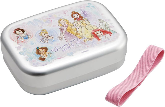 Skater Aluminum Lunch Box for Children, 370ml, Thermal Insulation Compatible, with Lunch Belt, Made in Japan, Disney Princess 25, for Girls, ALB5NV-A