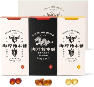 御所飴本舗 京飴 ギフト 3個セット べっこう飴 豆平糖 ぜいたく飴 京都 老舗 和菓子 飴 国産てんさい糖 香料・着色料不使用 贈答箱入り | 京都の老舗から、大切な方へ。素材の味とあと口を大切にした、進物用の京飴ギフトです。