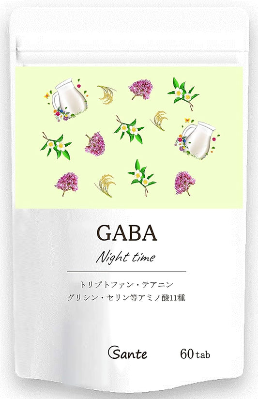 Nippon Sante Sleep Time Supplement GABA 3600mg Formula Tryptophan Glycine etc. 11 Types Made in Japan 60 Tablets